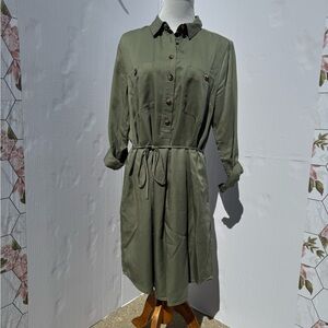 LOFT Sage Green Collared Shirt